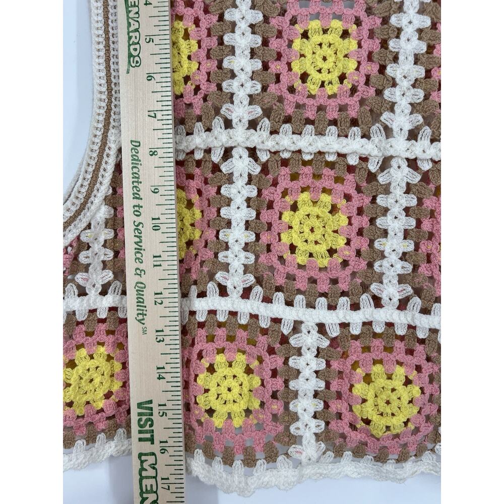 Lot Of 2 Crochet Top Size Small Boho Festival Cottagecore Hippie Fruit Patchwork - Picture 11 of 14